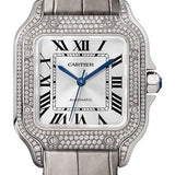 Cartier Santos de Cartier Watch - 35.1 mm White Gold Diamond Case - Diamond Bezel - WJSA0006