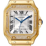 Cartier Santos de Cartier Watch - 35.1 mm Yellow Gold Case - Diamond Bezel - Both Bracelet - WJSA0010