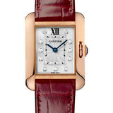 Cartier Tank Anglaise Watch - 30.2 mm Pink Gold Case - Diamond Dial - Bordeaux Alligator Strap - WJTA0007