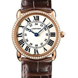 Cartier Ronde Louis Cartier Watch - Small Pink Gold Diamond Case - Alligator Strap - WR000351