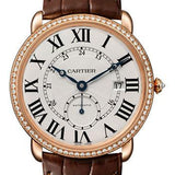 Cartier Ronde Louis Cartier Watch - 40 mm Pink Gold Diamond Case - Brown Alligator Strap - WR007017