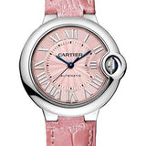 Cartier Ballon Bleu De Cartier Watch - 33 mm Steel Case - Pink Dial - Fuchsia-Pink Alligator Strap - WSBB0002