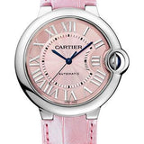 Cartier Ballon Bleu de Cartier Watch - 36 mm Steel Case - Pink Dial - Pink Alligator Strap - WSBB0007