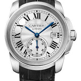 Cartier Calibre de Cartier Watch - 38 mm Steel Case - Silvered Dial - Black Alligator Strap - WSCA0003