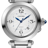 Cartier Pasha de Cartier Watch - 41 mm Steel Case - Silver Dial - Bracelet - Second Dark Gray Alligator Strap - WSPA0009