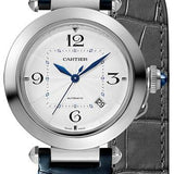 Cartier Pasha de Cartier Watch - 41 mm Steel Case - Silver Dial - Dark Gray And Navy Alligator Straps - WSPA0010