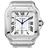 Cartier Santos de Cartier Watch - 39.8 mm Steel Case - Silvered Dial - WSSA0018