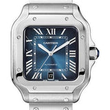 Cartier Santos de Cartier Watch - 39.8 mm Steel Case - Graduated Blue Dial - WSSA0030