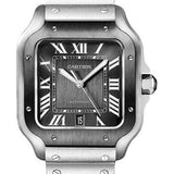 Cartier Santos de Cartier Watch - 39.8 mm Steel Case - Gray Dial - Bracelet - Second Strap - WSSA0037