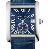 Cartier Tank MC Watch - 34.3 mm Steel Case - Blue Dial - Dark Blue Alligator Strap - WSTA0010