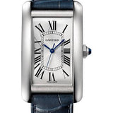 Cartier Tank Americaine Watch - 45.10 mm Steel Case - Navy Blue Alligator Strap - WSTA0018