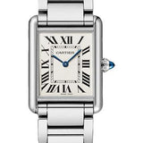 Cartier Tank Must Watch - 33.7 mm x 25.5 mm Steel Case - Silvered Dial - Interchangeable Bracelet - WSTA0052