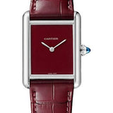 Cartier Tank Must Watch - 33.7 mm x 25.5 mm Steel Case - Claret Dial - Claret Alligator Strap - WSTA0054