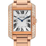 Cartier Tank Anglaise Watch - 34.7 mm Pink Gold Case - Diamond Bezel - Diamond Dial - WT100027