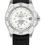 Breitling Superocean II 36 Watch - Steel Case - Hurricane White Dial - Black Diver Pro III Strap - A17312D2/A775/237S/A16S.1