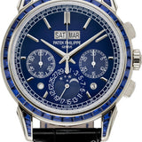 Patek Philippe Grand Complications Chronograph Perpetual Calendar Platinum Sapphire Set Blue Dial | 5271/11P-010