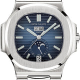 Patek Philippe Nautilus Annual Calendar Moon Phases Stainless Steel Blue Dial | 5726/1A-014