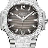 Patek Philippe Nautilus Ladies 33.6mm Charcoal Diamond White Gold Diamond Set Date | 7014/1G-001