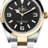 Rolex Explorer I Steel/Yellow Gold Black 36mm Dial | 124273