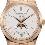 Patek Philippe Complications Annual Calendar Moon Phases Rose Gold Silver Opaline Dial | 5396/1R-010