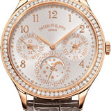 Patek Philippe Grand Complications Ladies First Perpetual Calendar Rose Gold Silver Dial Diamond Bezel | 7140R-001