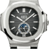 Patek Philippe Nautilus Annual Calendar Moon Phases Stainless Steel Black Dial | 5726A-001