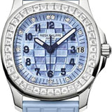 Patek Philippe Aquanaut Ladies White Gold Diamonds Set Blue Mother of Pearl Dial | 5072G-001