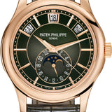 Patek Philippe Complications Annual Calendar Moon Phases Rose Gold Olive Green Dial | 5205R-011