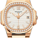 Patek Philippe Nautilus Date Sweep Seconds Rose Gold Silver White Dial | 7010R-011