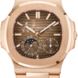 Patek Philippe Nautilus Moon Phases Rose Gold Brown Black Dial | 5712/1R-001