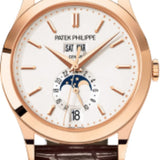 Patek Philippe Complications Annual Calendar Moon Phases Rose Gold Silver Opaline Dial | 5396R-011