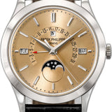 Patek Philippe Grand Complications Perpetual Calendar Day-Date Moon Phase 39.5mm Honey Brown Index Platinum Leather Automatic - 5496P-014