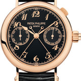 Patek Philippe Grand Complications 33.2mm Black Opaline Arabic Rose Gold Leather - 5959R-001