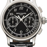 Patek Philippe Grand Complications Chronograph 33mm Black Arabic Platinum Leather Manual - 5959P-011