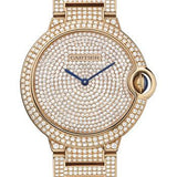 Cartier Ballon Bleu de Cartier Watch - 36.6 mm Pink Gold Diamond Case - Diamond Paved Dial - Diamond Bracelet - HPI00489