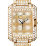 Cartier Tank Anglaise Watch - Medium Pink Gold Diamond Case - Diamond Paved - Diamond Bracelet - HPI00560