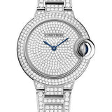 Cartier Ballon Bleu de Cartier Watch - 33 mm White Gold Diamond Case - Diamond Paved Dial - Diamond Bracelet - HPI00562