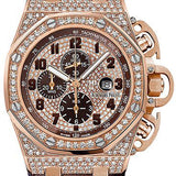 Audemars Piguet Royal Oak Offshore Chronograph 48mm Diamond Pave Arabic Rose Gold Diamond Set Leather | 26215OR.ZZ.A801CR.01