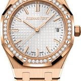 Audemars Piguet Royal Oak Rose Gold Silver Dial 34mm Diamond Bezel | 77451OR.ZZ.1361OR.01