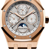 Audemars Piguet Royal Oak Perpetual Calendar Rose Gold Silver Index 41mm Rose Gold Bracelet | 26574OR.OO.1220OR.01