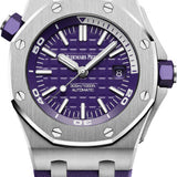 Audemars Piguet Royal Oak Offshore Diver 42mm Stainless Steel Purple Dial Rubber Strap | 15710ST.OO.A077CA.01