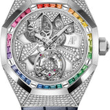 Audemars Piguet Royal Oak Concept Flying Tourbillon White Gold/ Diamonds Dial 38.5mm Gemstones Bezel Alligator Leather Strap | 26229BC.ZY.D326CR.01