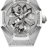 Audemars Piguet Royal Oak Concept Flying Tourbillon 39mm White Gold Diamond Paved Alligator Leather Strap | 26227BC.ZZ.D011CR.01