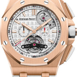 Audemars Piguet Royal Oak Offshore Tourbillon Chronograph Selfwinding 44mm Silver Index Rose Gold Rubber | 26540OR.OO.A010CA.01