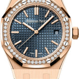 Audemars Piguet Royal Oak Rose Gold Diamond Bezel 37mm Blue Dial | 15551OR.ZZ.1356OR.05