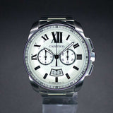 Cartier Calibre de Cartier Chronograph W7100045 42MM Steel Silver Dial Full Set WARRANTY