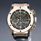 Hublot Aerofusion King Gold 525.OX.0180.LR 45MM Rose Gold Skeleton Dial Watch and card WARRANTY