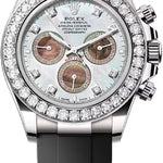 Rolex Cosmograph Daytona 40mm White Gold White MOP Diamond-Set Dial Oysterflex Bracelet Diamond-Set Bezel - 126589RBR