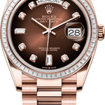 Rolex Day-Date 36 36mm Brown Ombré Diamond-Set Dial Diamond-Set Bezel President Bracelet - 128395TBR