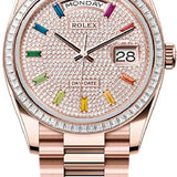 Rolex Day-Date 36 36mm Diamond-Paved Dial Diamond-Set Bezel President Bracelet - 128395TBR